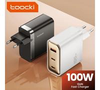 Toocki-cargador USB GaN de 100W, cargador USB C QC3.0 de carga rápida para iPhone 15, 14, 13 Pro, cargador rápido PD para Macbook, portátil y tableta