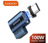 Toocki USB3.0 USB C a tipo C adaptador magnético OTG PD 100W carga rápida 5Gbps convertidor OTG de datos para Macbook iPhone 15 Straight and Elbow