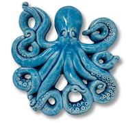 Toocook Animales marinos de cerámica esmaltada para decoración mural y decoración del hogar, hechos artesanalmente, idea regalo Made in Italy (pulpo)