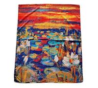 Toocool Bufanda Estola Unisex Klimt Van Gogh Frida Monet Pañuelo Cuadros Famosos 70x180cm Mantón Obras de Arte Satén YH [Talla única, Yh-107 Atardecer]