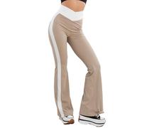 Toocool Leggings para mujer, fitness, pierna alta, elásticos, YY011, beige, Medium-Large