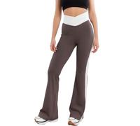 Toocool Leggings para mujer, fitness, pierna alta, elásticos, YY011, marrón, Medium-Large