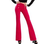 Toocool - Pantalones ajustados de campana para mujer con diseño de pata de elefante y botones VI-3591, fucsia, XL