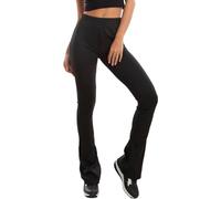 Toocool Pantalones de mujer de felpa forrados con pata de elefante, cintura alta, H912, Negro , Medium-Large
