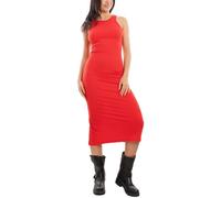 Toocool Vestido Midi de Camiseta de Tirantes Costillas Remero Verano Vestido Ajustado VI-3440, rojo, S-M