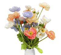 TooGet Flores Artificiales 8Pcs Oficina Familiar Seda Amapola Artificial para Decoración al Aire Libre y Jardín de Césped, 60Cm de Altura - Color Mixto