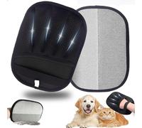 TOOHAO Manopla Quita Pelos Mascota, Electrostática Guante Quitapelos Mascotas, Guantes Pelo Gato para Eliminar pelos de Animales para Sofas Ropa Alfombra Mueble Asiento del Coche, Reutilizable (Negro)