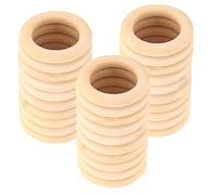 TOOINKCV 30 Anillos de Madera Naturales para Manualidades, Anillos de Madera sin Tratar, Aros de Madera Suaves, para la Creación de Joyas DIY - 60 mm
