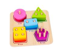 Tooky 921 TKF080 EA Wooden Geometric Block Sorter, Red