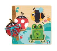 Tooky Toy: 2 en 1 rompecabezas de formas de animales y tablero sensorial