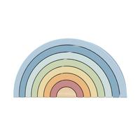 Tooky Toy Bloques de Construccion de Madera arco iris | Bloques de Construccion - Para el desarrollo de la motricidad fina y el juego creativo | Juguetes Montessori