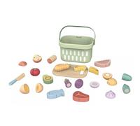 Tooky Toy: Comidas de madera cortables - 31 piezas, con cesta