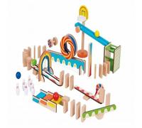 Tooky Toy Domino Run Building - Juego de 57 piezas de construcción y pinball cinético para niños