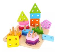 Tooky Toy: Juego de clasificación de formas geométricas, madera