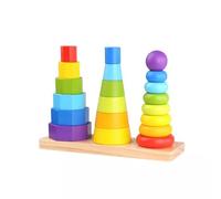 Tooky Toy: Juego de construcción de torres - 17 piezas