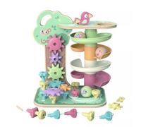 Tooky Toy: Juguete 2 en 1 de pista de bolas y construcción con engranajes