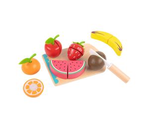Tooky Toy Juguetes de Madera con Frutas - educativos| De madera sostenible mezclada FSC - a partir de 3 anos | Juguetes Montessori