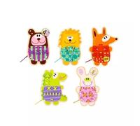 Tooky Toy: Set de juego de 5 en 1 con animales para enhebrar