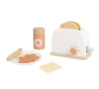Tooky Toy Set de Tostadora Juguete de Madera Colorido Juego de Rol con 9 Accesorios de Desayuno con Tostada Desplegable para Desarrollar la Creatividad y la Imaginación +36 Meses