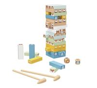 Tooky Toy Stacking Tower Animals - Wooden Stacking Game Made of Beech Wood, Educ