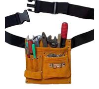Tool Bag Belt, Multi-Pocket Pouch Organizer, Adjustable Artificial Leather Utility Belt, Sturdy Design For Gardeners, entusiastas, Construcción Workers, Home Improvement, Brown