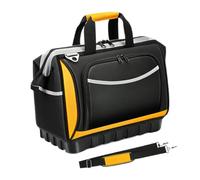 Tool Bag with Hard Bottom | Oxford Cloth Heavy Duty Tool Tote 40 x 22 x 34cm Multi Pocket Storage Bag with Shoulder Strap | Portable Electrician Ţool Organizer for Repair Maintenance Construction