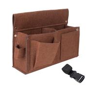Tool Belt Bag, Waist Bag, Multi-Pocket Work Belt Pouch, Heavy Duty Utility Organizer, Adjustable Shoulder Strap, 26 x 8 x 19 cm, ideal para electricians, carpinteros, marrón/gris