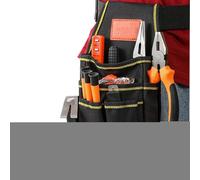 Tool Belt, Small Waterproof Work Toolbelt with Multiple Pockets, Adjustable Tool Organizer for Carpentry Electrician Plumbing Mechanic Gardening Hunting, 10.24x5.51x1.57 inches