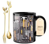 Tool Box Coffee Mug 11oz de Cerámica, Taza Caja de Herramientas para Mecánicos, Diseño Divertido y Realista, Apta para Microondas y Lavavajillas, Regalo para Taller Oficina(#A)