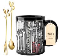 Tool Box Coffee Mug 11oz de Cerámica, Taza Caja de Herramientas para Mecánicos, Diseño Divertido y Realista, Apta para Microondas y Lavavajillas, Regalo para Taller Oficina(#B)
