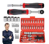 Tool Kit,Staunch Home Set,Complete Starter Tool Kit Set, Fixing Repair Maintenance Accessories,with Storage,21 Drive Sockets and 13 1/4 Hex Sockets, For Woodworking, Construction, Automotive