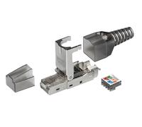 Tool-less rj 45 plug stp cat 6a, tool-free mounting, shielded