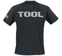 Tool Metallic Silver Logo Hombre Camiseta Negro XL 100% algodón Regular