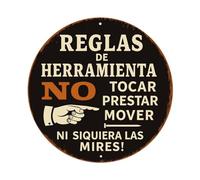 Tool Rules Do Not Touch Lend Move Or Even Look At Them - Letrero redondo de metal vintage para cafetería, bar, pub, decoración de pared del hogar, póster de metal de 8 x 8 pulgadas