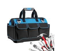 Tool Tote Bag - Waterproof Heavy Duty Storage Organizer, Multi Pocket Utility Carry Case with Hard Bottom | Tool Bag for Men Father Dad Car Repair Garage Workshop Construction Use