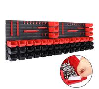 Tool Wall Negro/Rojo Juego de 2 cajas apilables/portaherramientas