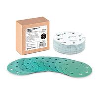 Toolant - Disco de lijado surtido de 9 agujeros de 5 pulgadas, discos de lijado de respaldo de película de gancho y bucle compatibles con lijadoras Festool - Paquete de 50 (grano 60-800)