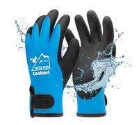 toolant Guantes de trabajo 100% impermeables para hombre y mujer, guantes de trabajo de invierno para clima frío, pantalla táctil, guantes térmicos cálidos, azul, XL