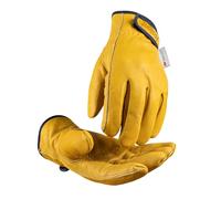 toolant Guantes de trabajo de cuero de invierno, forro Thinsulate cálido para trabajo en clima frío, 100% cuero vacuno de grano completo con resistencia a la abrasión y a los pinchazos, talla XL