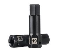 toolant Juego de 2 llaves hexagonales de impacto de 1/2 pulgada de 19 mm, unidad hexagonal, juego de llaves Allen de acero S2, grado de impacto