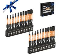 toolant - Juego de 20 brocas hexagonales de impacto para hombre, 20 piezas (métricas y SAE), regalos de Navidad, regalos de cumpleaños, herramientas para adultos, papá, novio, padre, marido, juego de