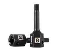 toolant Juego de llaves hexagonales de impacto de 1/2 pulgada de 8 mm, 2 unidades, unidad hexagonal, juego de llaves Allen de acero S2, grado de impacto