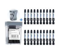 toolant Juego de puntas de destornillador de impacto magnéticas antideslizantes de 2 pulgadas, 20 piezas de inserción S2 de acero PH3 con puntas mecanizadas CNC para taladro eléctrico