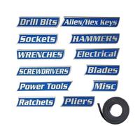 Toolbox Labels - Magnet Stickers, Reusable Tags, Identification Markers, Clasification Signs | Professional Magnetic Drawer Labels Perfect For Steel Toolboxes Garage Cabinet Workshop