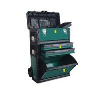 Toolbox - Organizador de taller de garaje con ruedas, caja de herramientas grande, carrito vertical apilable con bandeja extraíble, caja de almacenamiento de herramientas (verde)