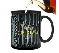Toolbox - Taza de café de cerámica | Tazas de té grandes | Taza de herramientas mecánicas negra | Taza de cerámica para mecánicos | Vasos para whisky, , vino, cerveza, sopa, hombres, niños