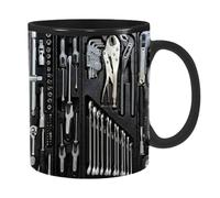 Toolbox - Taza de cerámica negra resistente para trabajadores de reparación de automóviles, taza de regalo mecánico para café, cerveza, agua, té, , vino, taza divertida de gran capacidad para