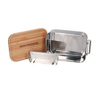 Toolbrothers Fiambrera de acero inoxidable con tapa de bambú de 1200 ml, fiambrera para adultos y niños, para el almuerzo, para la escuela, trabajo, pícnic, viajes