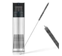 TOOLCORE® Juego de Cepillos de Limpieza para Limpiar, Diámetro de 6 mm, 8 Unidades, 30 cm, Acero Inoxidable/Nailon, Cepillo de Pajita, Cepillo de Café Automático para Manguera de Leche