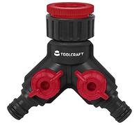 TOOLCRAFT 2302363 - Distribuidor de plástico de 2 vías (26,44 mm (3/4) AG de 33,25 mm (1) parada de agua, con válvula reguladora